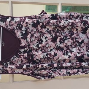 NWT CATHERINES WINE, PINK & WHITE TANK TOP